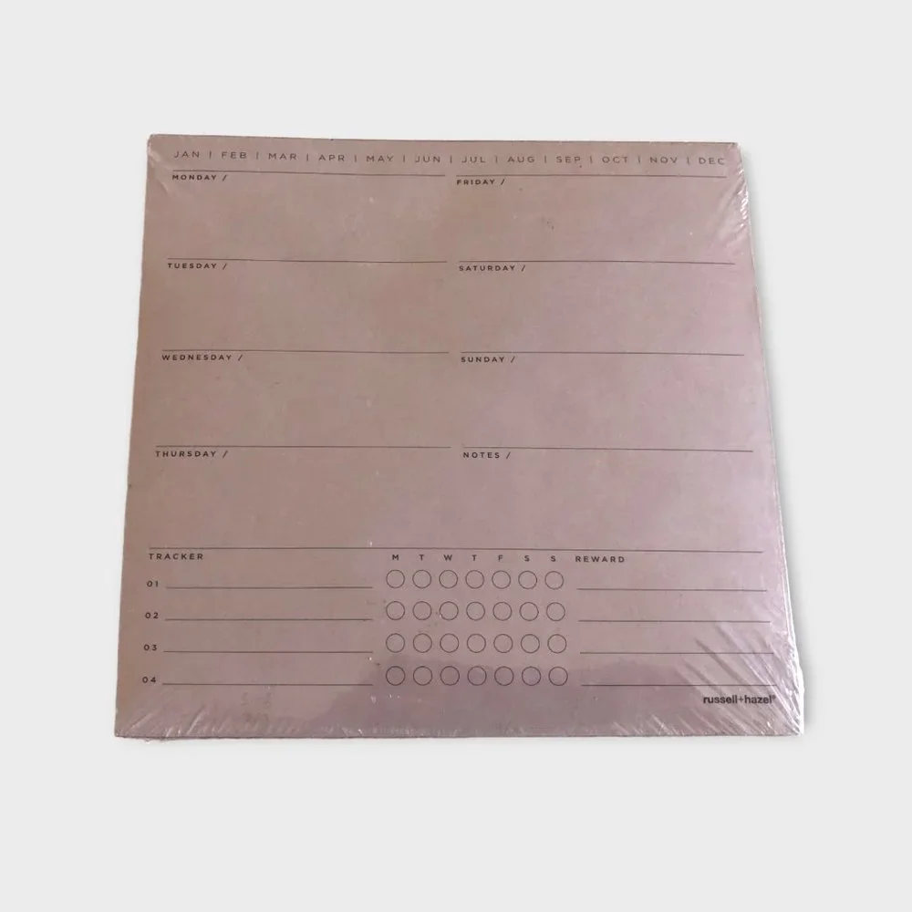 russel and hazel Undated Perpetual Planning Blush weekly planning desktop pad